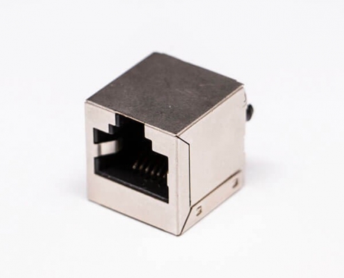 網絡接口rj45180度母頭單口帶屏蔽