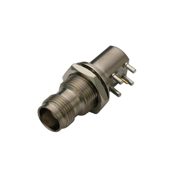 EB-002-0058 pcb射頻連接器板端彎式穿墻母頭tnc連接器