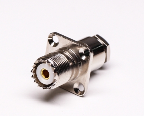 uhf同軸連接器母頭直式UHF-SL16-J-4螺母鎖緊帶法蘭接線(xiàn)