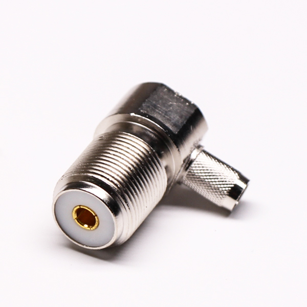 uhf 連接器前穿墻彎式壓接母頭接線