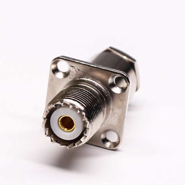 uhf法蘭連接器母頭直式螺母鎖緊UHF-SL16-KF9