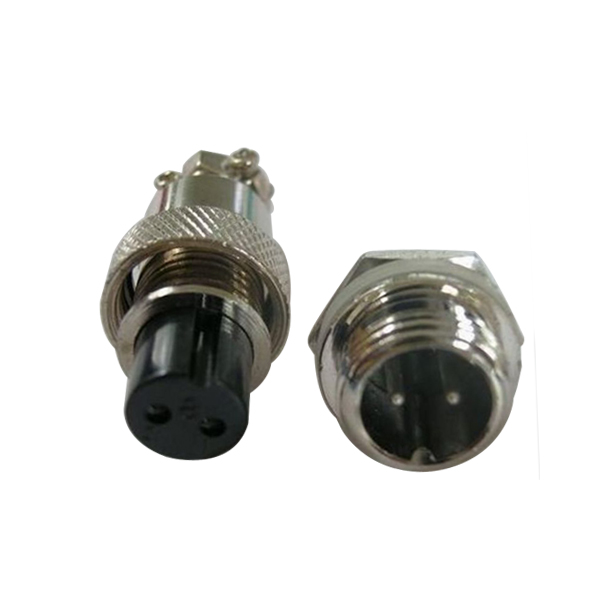 2芯航空頭GX12連接器直式公插座母插頭1套 2芯航空頭GX12連接器直式公插座母插頭1套