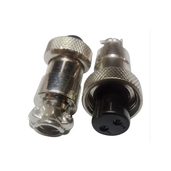 GX12-2芯母頭航空頭對接式直式金屬連接器10個 GX12-2芯母頭航空頭對接式直式金屬連接器10個