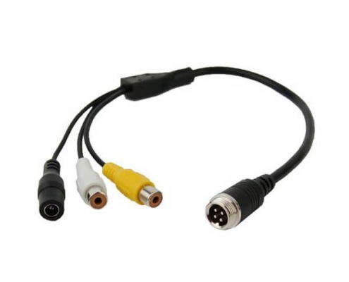 公頭航空線轉RCA DC母頭分流器電源線30CM