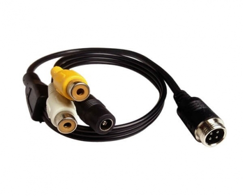 公頭航空線4芯轉RCA DC母頭分流器電纜延長線30CM