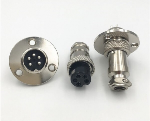 5芯GX16大圓盤安裝連接器IP55防水工業連接器