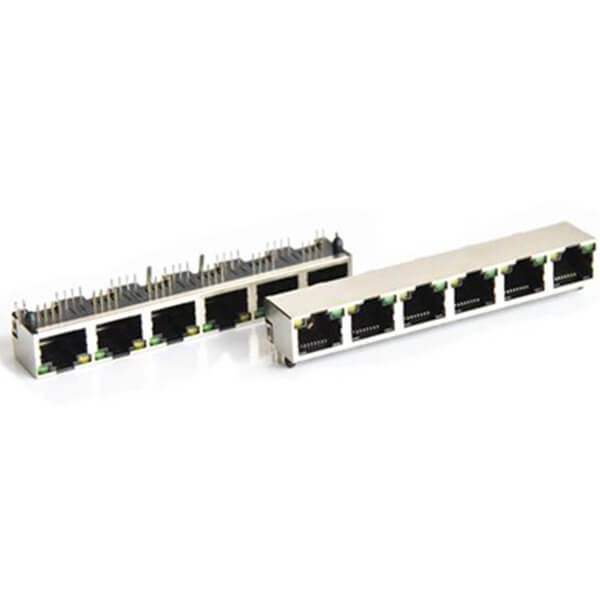 RJ45網絡插座6口帶屏蔽帶燈