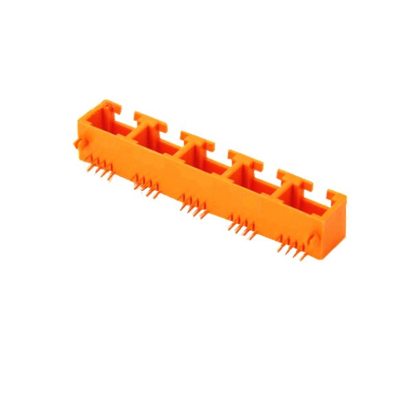 RJ458p8c插座廠商直銷MINI1X5電腦網(wǎng)絡(luò)接口插座多插口連接器不帶燈