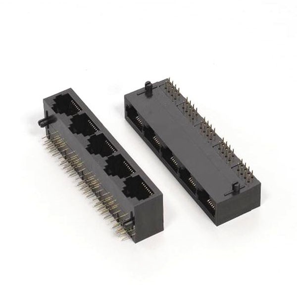 RJ45插座引腳1X5以太網塑料不帶燈非屏蔽母頭連接器