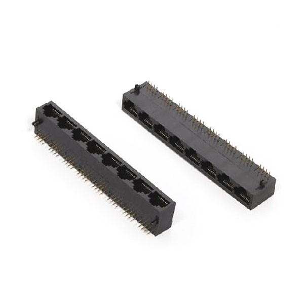 網線RJ45塑料1X8不帶燈8口網絡插座母頭連接器黑色塑膠殼 網線RJ45塑料1X8不帶燈8口網絡插座母頭連接器黑色塑膠殼