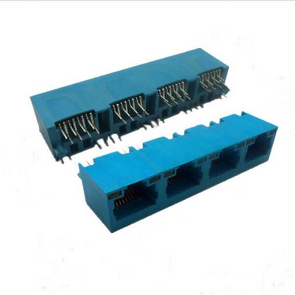 1*4四聯口RJ45立式網絡插座8P8C藍色 1*4四聯口RJ45立式網絡插座8P8C藍色
