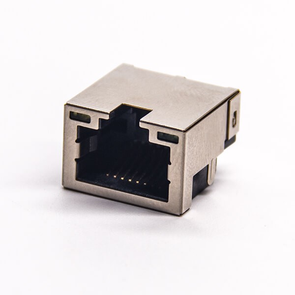 貼片rj45沉板接PCB板屏蔽插座帶燈彎頭 貼片rj45沉板接PCB板屏蔽插座帶燈彎頭