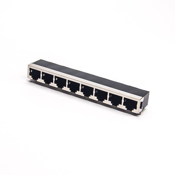 8口rj45插座全屏蔽以太網連接器彎式插板1*8 8口rj45插座全屏蔽以太網連接器彎式插板1*8