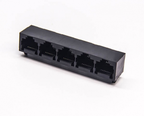 rj45網線口90度插板不帶屏蔽模塊化連接器5端口
