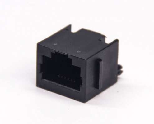 直插rj45以太網接口黑色全塑不帶屏蔽不帶燈