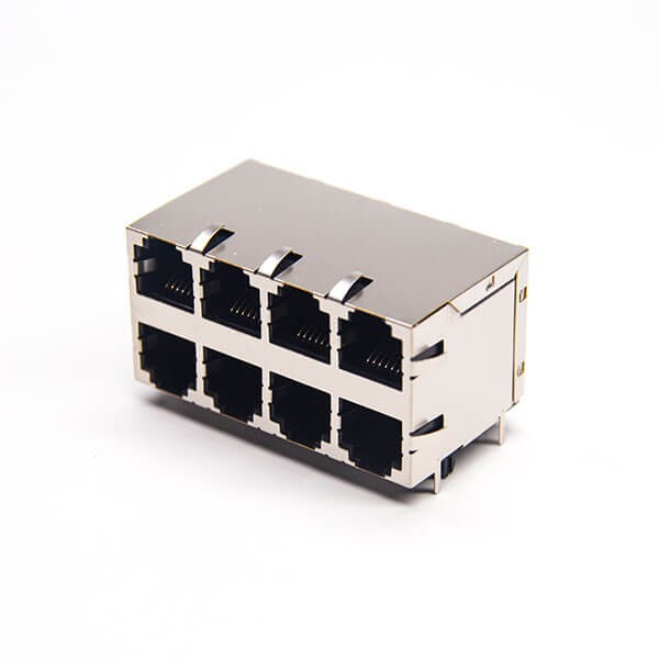 2×4雙層rj45插座封裝8p8c彎式90度帶屏蔽不帶燈帶彈片 2x4雙層rj45插座封裝8p8c彎式90度帶屏蔽不帶燈帶彈片