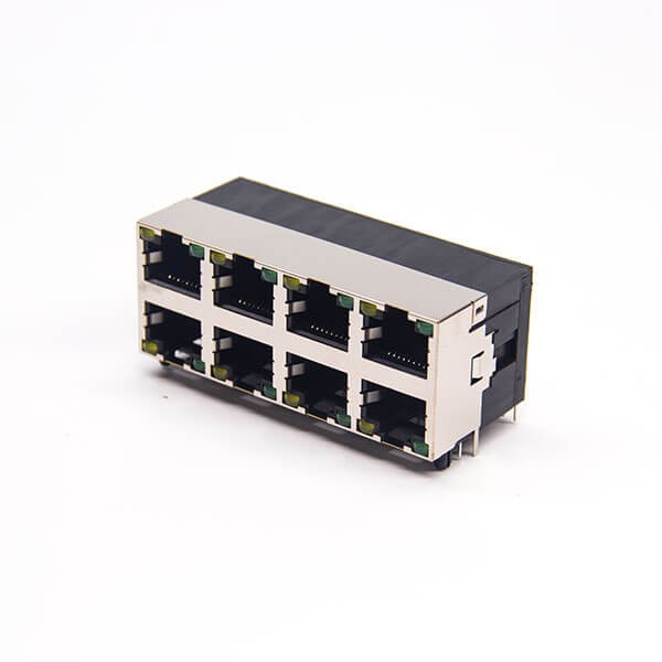 2x4rj45帶led封裝半包帶屏蔽90度彎式插板 2x4rj45帶led封裝半包帶屏蔽90度彎式插板