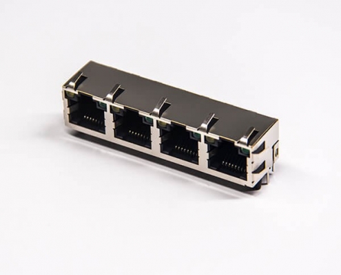 rj45網口插座90度插PCB板網絡接口帶彈片帶屏蔽