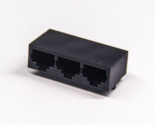 rj45接插件1x3網(wǎng)絡(luò)端口母座彎式插PCB板不帶屏蔽不帶燈不帶濾波