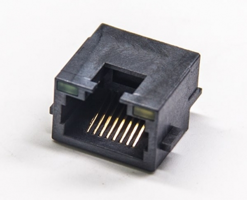 網口插座rj458p8c全塑沉板式帶屏蔽帶燈不帶濾波器