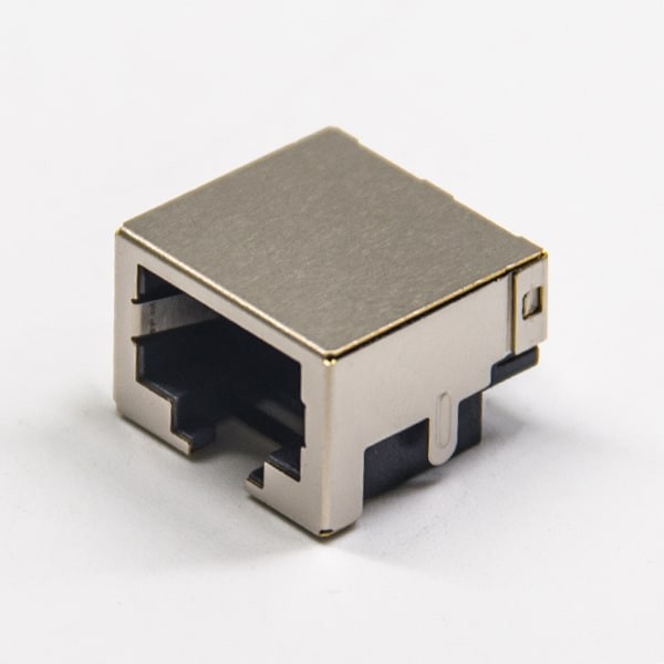 rj45網絡模塊90度彎式屏蔽帶殼不帶燈穿孔式