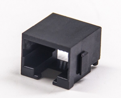 RJ45沉板式180o黑色塑料外殼不帶燈不帶彈片網絡連接器