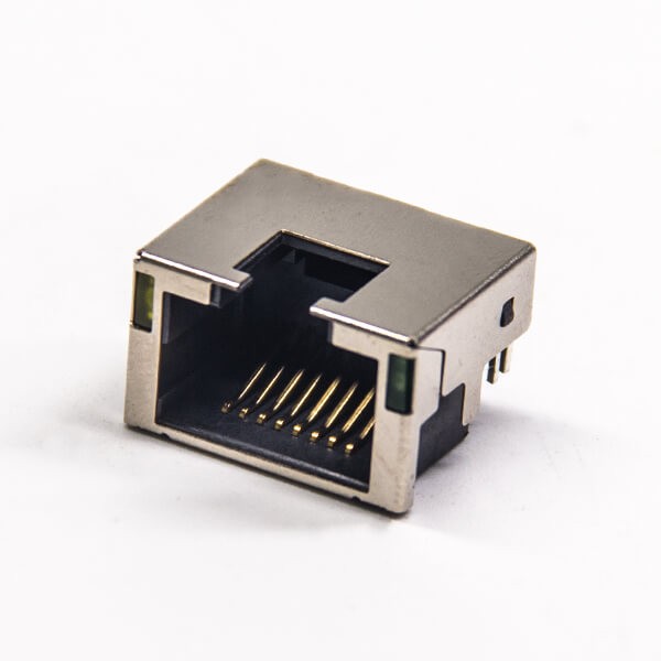RJ45座8p8c屏蔽式單層1×1插pcb網絡接口不帶燈