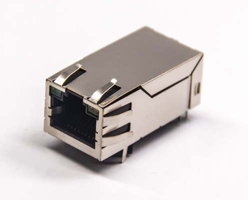 rj45網絡接口帶濾波器屏蔽式帶led燈帶彈片模塊化連接器