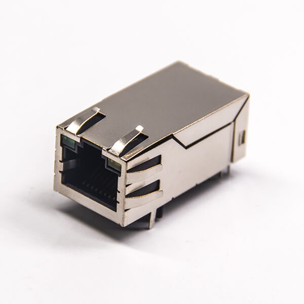rj45網絡接口帶濾波器屏蔽式帶led燈帶彈片模塊化連接器