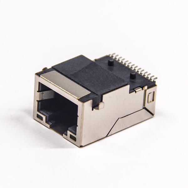 rj45帶濾波器系列SMT屏蔽式帶燈左黃右綠以太網接口 rj45帶濾波器系列SMT屏蔽式帶燈左黃右綠以太網接口