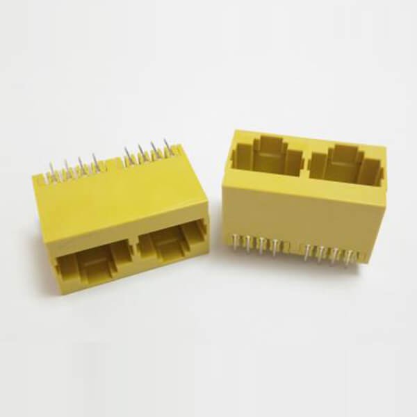 雙rj45接口插座1×2直式180度插板式不帶屏蔽不帶燈 雙rj45接口插座1×2直式180度插板式不帶屏蔽不帶燈