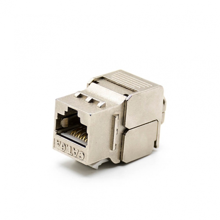 6類RJ45插座模塊帶屏蔽180度8芯單端口網絡免打模塊 6類RJ45插座模塊帶屏蔽180度8芯單端口網絡免打模塊