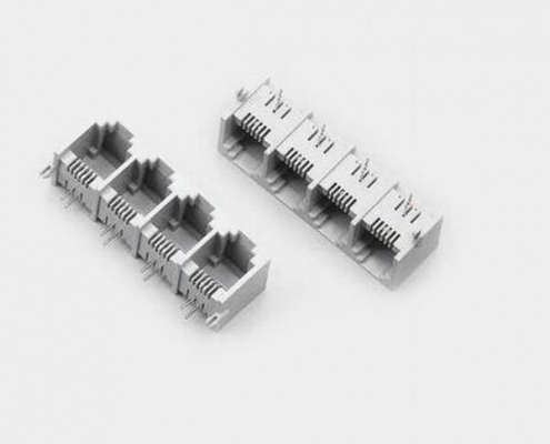 RJ11電話插座專業供應全塑4聯體母座6P2C插座1*4