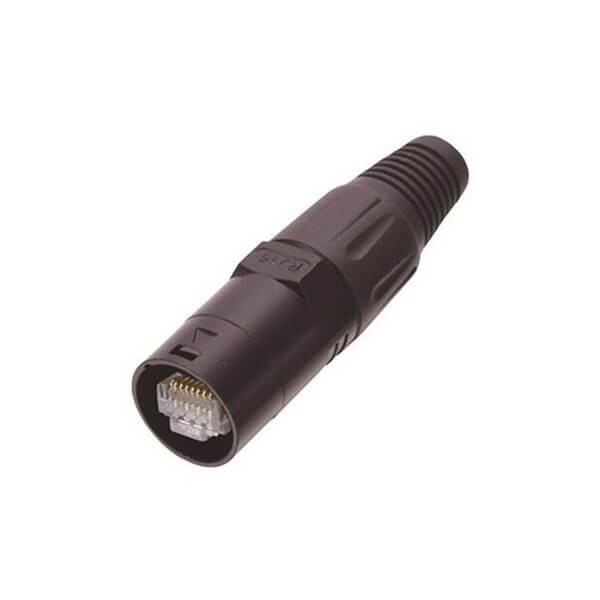 RJ45網絡接口圓頭防水插座DC頭以太網網絡線通訊連接器黑色 RJ45網絡接口圓頭防水插座DC頭以太網網絡線通訊連接器黑色