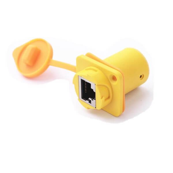 RJ45防水航空插頭以太網母座插座網線連接帶防水蓋 RJ45防水航空插頭以太網母座插座網線連接帶防水蓋
