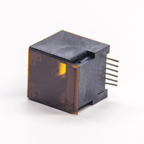 rj12接口黑色塑膠外殼直式SMT貼板接PCB板帶蓋 rj12接口黑色塑膠外殼直式SMT貼板接PCB板帶蓋