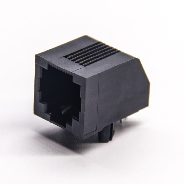rj12母座6p6c彎式90度黑色全塑不帶燈插板 rj12母座6p6c彎式90度黑色全塑不帶燈插板