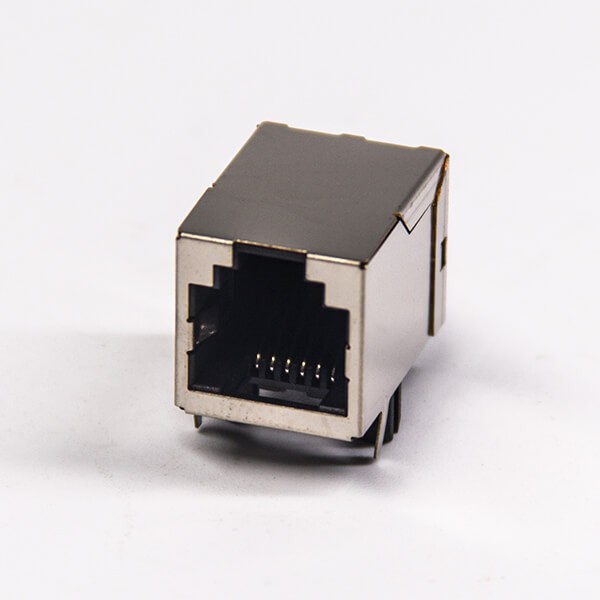 rj12網絡接口彎式插座插PCB板金屬外殼帶屏蔽不帶燈 rj12網絡接口彎式插座插PCB板金屬外殼帶屏蔽不帶燈