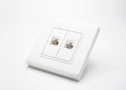 RJ45網絡面板雙端口網絡模塊電腦插座不帶屏蔽86型信息面板