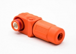 儲(chǔ)能電池連接器IP65防水彎式插頭插座12mm橙色350A大電流連接器
