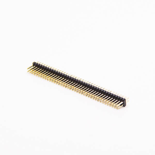 雙排直插1.27針2×40PIN直式180度雙排穿孔式 雙排直插1.27針2×40PIN直式180度雙排穿孔式
