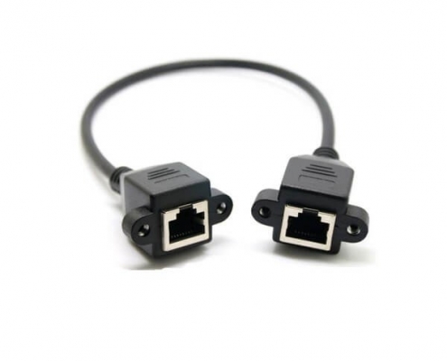 RJ45延長線帶耳朵五類網(wǎng)線母對母純銅0.6M8芯網(wǎng)線延長器