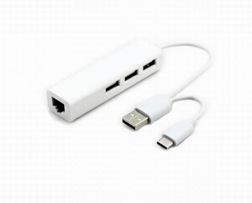 USB2.0/3.1TYPE-C二合一轉(zhuǎn)RJ45網(wǎng)卡+3口HUB蘋果系統(tǒng)WIN8免驅(qū)