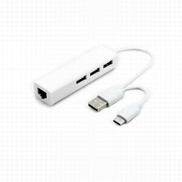 USB2.0/3.1TYPE-C二合一轉RJ45網卡+3口HUB蘋果系統WIN8免驅 USB2.0/3.1TYPE-C二合一轉RJ45網卡+3口HUB蘋果系統WIN8免驅