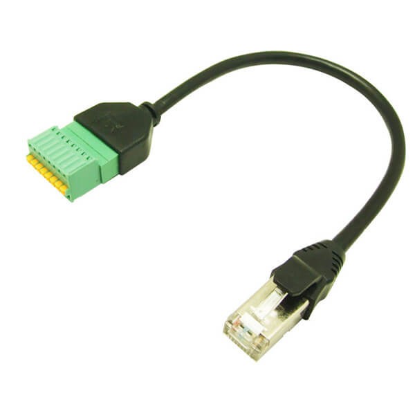 RJ45轉綠色端子8PIN公頭網絡直通頭8P8C對接雙通頭0.3M延長線 RJ45轉綠色端子8PIN公頭網絡直通頭8P8C對接雙通頭0.3M延長線