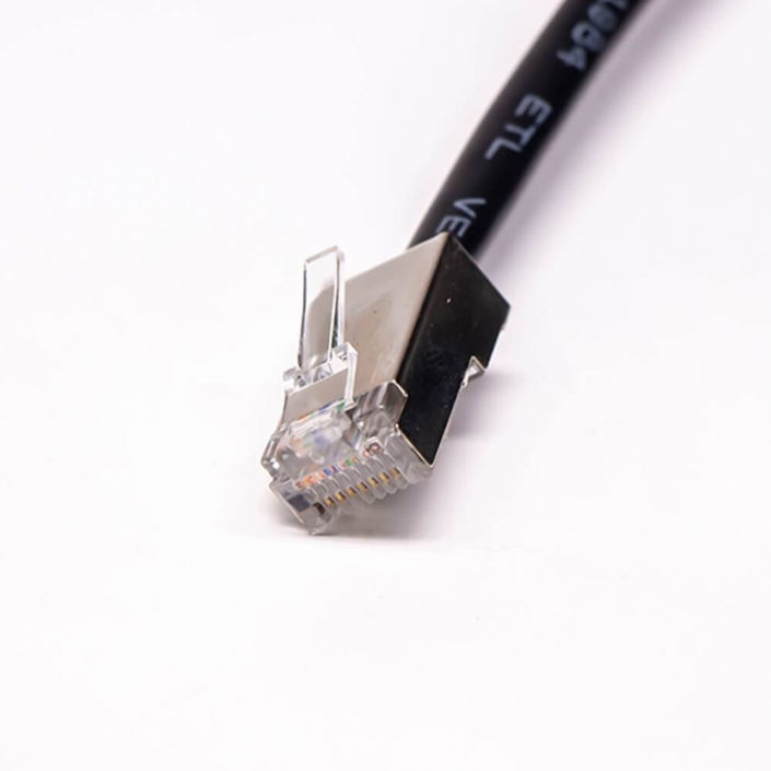 RJ45連接器前鎖母轉公線材防水IP67直式 RJ45連接器前鎖母轉公線材防水IP67直式