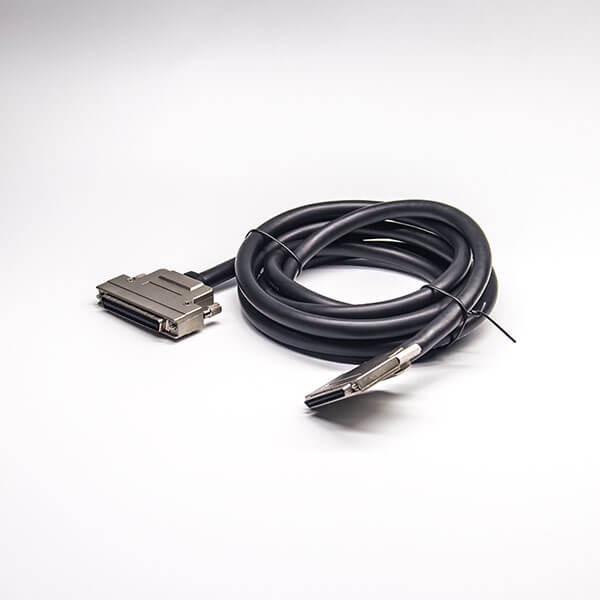 68PinSCSI線HPCN公頭轉(zhuǎn)VHDCI型68芯公頭雙邊線鋅合金外殼組裝線2米
