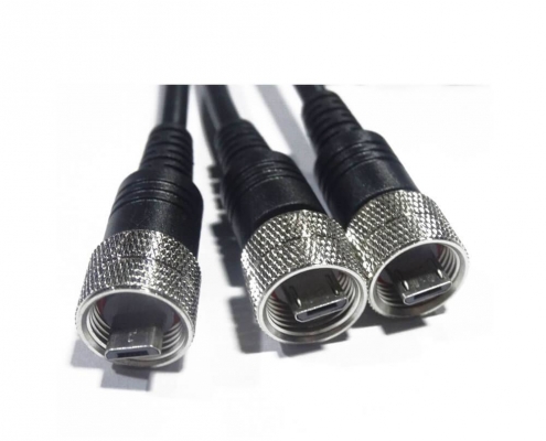 防水公頭MicroUSB5芯M12-1.0螺紋防水連接線長1米