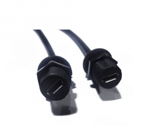 防水USB連接器A型公頭轉MicroUSB5芯母插座接0.1米線材